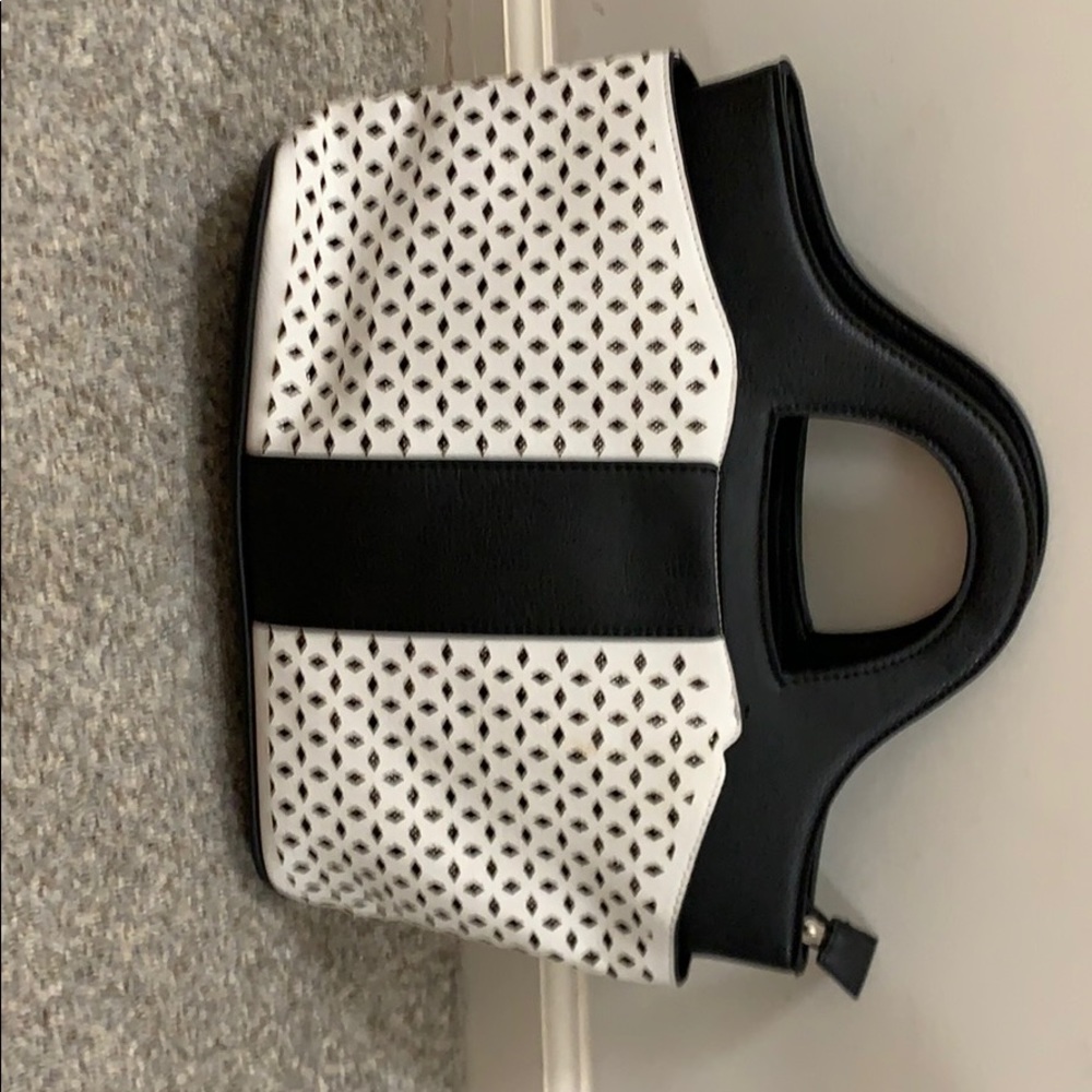 black and white purse